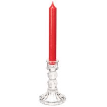 položky Průhledný svícen, klasický design, dekorace na stůl, 12 cm, 2 kusy