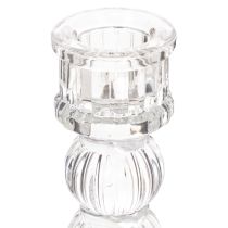položky Průhledný svícen, klasický design, dekorace na stůl, 12 cm, 2 kusy