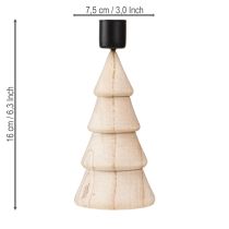 položky Dřevěný svícen na vánoční stromeček, přírodní, V16cm, 2 ks