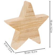 položky Rustikální dřevěný svícen ve tvaru hvězdy na kuželové svíčky, 16 cm