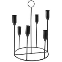 položky Kovový svícen na 6 svíček, černý, Ø20 cm, V31 cm