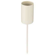 položky Kovový svícen na tyčce, béžový, V11 cm, 4 kusy