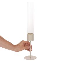 položky Moderní skleněný válcový svícen o průměru 45 cm