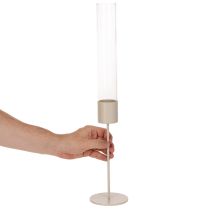 položky Svícen se skleněným válcem na kovovém podstavci 50 cm