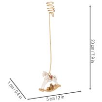 položky Vánoční svícen na stromeček houpací koník 20cm 3ks