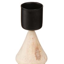 položky Svícen vánoční dekorace na stromeček ze dřeva, přírodní, V13cm, 4 ks