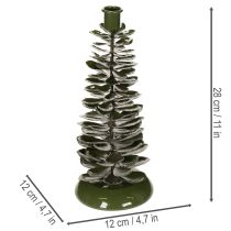 položky Svícen vánoční stromeček zelená kovová dekorace 28cm