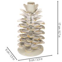 položky Svícen s motivem borové šišky pro kuželovité svíčky, 17 cm