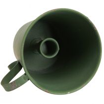 položky Kuželový svícen vintage šálek dekorativní kovový zelený Ø11cm V11cm