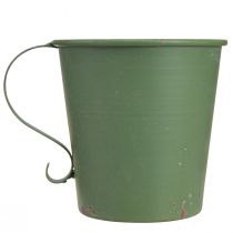 položky Kuželový svícen vintage šálek dekorativní kovový zelený Ø11cm V11cm