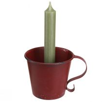 položky Kuželový svícen vintage šálek dekorativní vínově červený Ø9,5cm V8cm 3ks