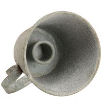 položky Kuželový svícen vintage svícen kovový šedý Ø9,5cm V8cm 3ks
