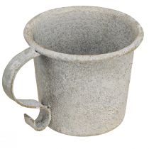 položky Kuželový svícen vintage šálek kovový šedý Ø7cm V6cm 2ks