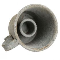 položky Kuželový svícen vintage šálek kovový šedý Ø7cm V6cm 2ks