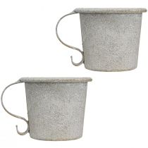 položky Kuželový svícen vintage šálek kovový šedý Ø7cm V6cm 2ks