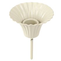 položky Svícen Taper se stopkou, šedý kovový Ø7,5 cm V10,5 cm 2 ks