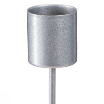 položky Tyčový svícen na zasunutí svícen stříbrná šedá Ø2,5cm H11cm 16 ks