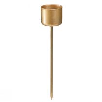 položky Držák na svíčku tyčový na zacpání matné zlato Ø22mm H10,5cm 12 kusů