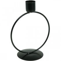 Svícen černý kovový kroužkový svícen Ø10,5cm