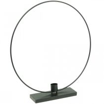 Ozdobný prsten kovový svícen deco loop černý Ø30cm