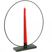 Ozdobný prsten kovový svícen deco loop černý Ø30cm