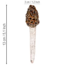 položky Umělý dekorativní kůl smrž do květináčů a na stůl, 13 cm, 2 kusy
