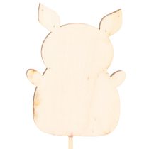 položky Dekorativní květinová dekorace ve tvaru prasátka, dřevěná, 31 cm, 16 kusů