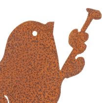 položky Zahradní kůl pro ptáky, zrezivělý kovový dekorativní kůl, 52 cm