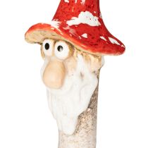 položky Figurka trpaslíka k nalepení, s dlouhým vousem a houbovým kloboukem, dekorace, 17 cm, 2 kusy