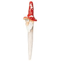 položky Figurka trpaslíka k nalepení, s dlouhým vousem a houbovým kloboukem, dekorace, 17 cm, 2 kusy