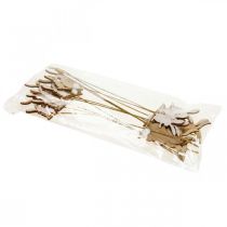 položky Květinová zátka zajíček dekorativní zátka dřevěný drát 5,5x0,5x7cm 12ks