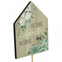položky Květinové špunty dřevěné Home Sweet Home dekorace 6,5x7,5cm 18ks