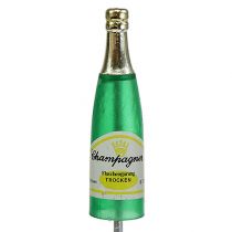 Zástrčka láhve šampaňského hnědá, zelená, žlutá 7,5 cm L28,5 cm 12ks