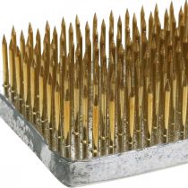 Hůl Ikebana Kenzan Rectangular Silver Brass 60×45mm