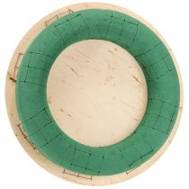 položky Květinový věnec z pěny na dřevě, mokrá květinová pěna, zelená, Ø29cm