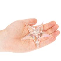 položky Dekorativní hvězdicové ozdoby, duhový čirý akryl, vánoční ozdoby na stromeček, 9 cm, 6 kusů