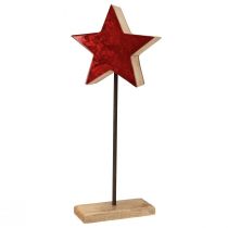 položky Hvězda dekorace přírodní červená s tyčí na podstavci 20x9,5x50cm
