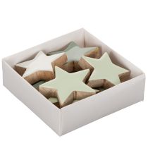 položky Sada dřevěných hvězd na stůl a parapet, 5 cm, 9 kusů