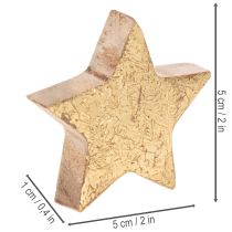 položky Lesklé ozdobné hvězdy na dekoraci stolu, 5 cm, 9 kusů