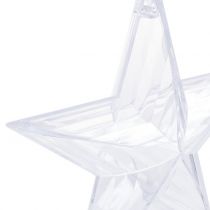 položky Hvězda na zavěšení plastové čiré ozdoby na vánoční stromeček 12cm 6ks