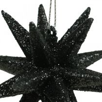 položky Vánoční dekorace hvězdy na zavěšení černá Ø7,5cm 8ks