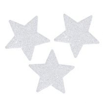 Hvězdy bílé 6,5cm se slídou 36ks