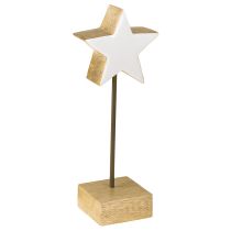 položky Dřevěná hvězda bílé dřevěné hvězdy na postavení V23cm 2 ks