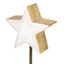 položky Dřevěná hvězda bílé dřevěné hvězdy na postavení V23cm 2 ks