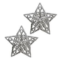 položky Kovová hvězda stříbrná 6cm 20ks