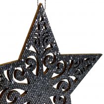 položky Vánoční hvězda s ornamenty stříbrná šedá sortiment 8cm - 12cm 9 ks