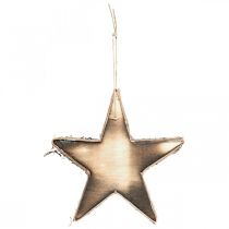 položky Dřevěná hvězda k zavěšení přírodních flambovaných vánočních ozdob H15cm