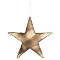 položky Vánoční ozdoby na stromeček dřevěná hvězda přírodní, flambovaná V25cm