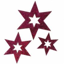položky Sypaná dekorace hvězda fialová 3-5cm 48ks