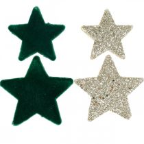 položky Hvězdicové posypy mix zelené a zlaté vánoční 4cm/5cm 40p